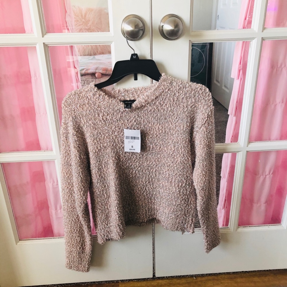 Forever 21 Pink and Silver Sparkle Sweater NWT